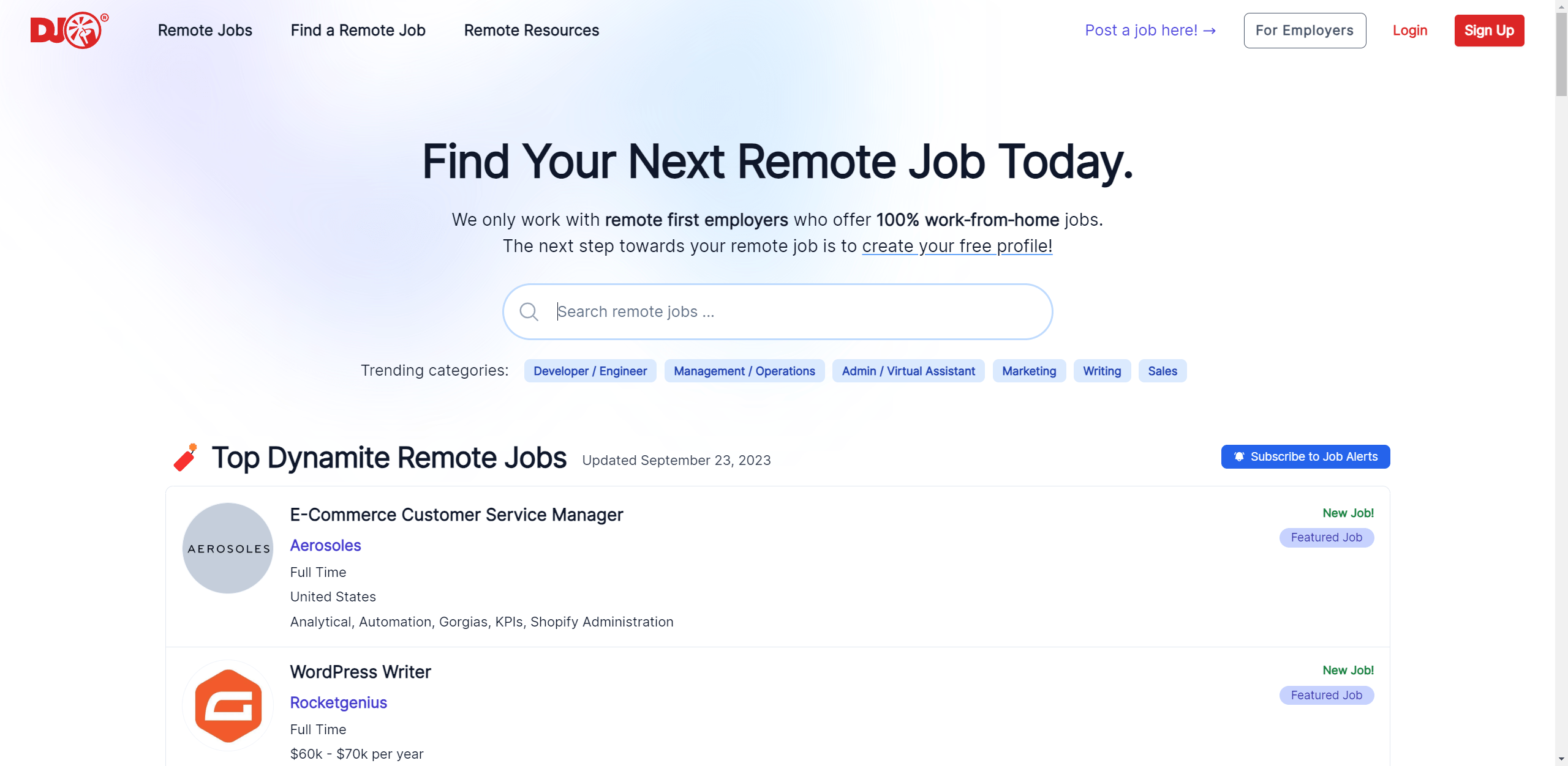 dynamite jobs screenshot