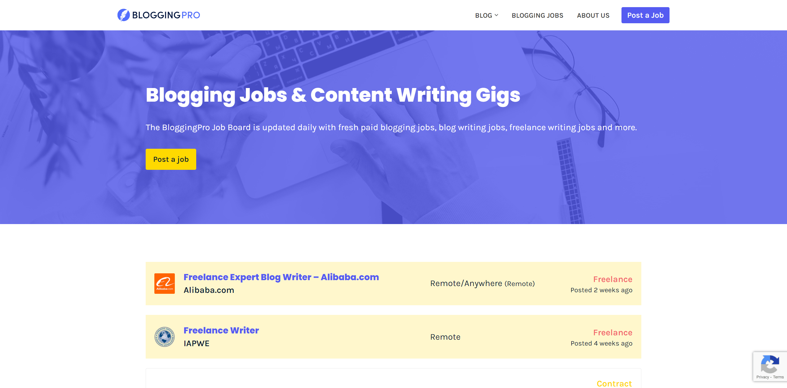 screenshot bloggingpro