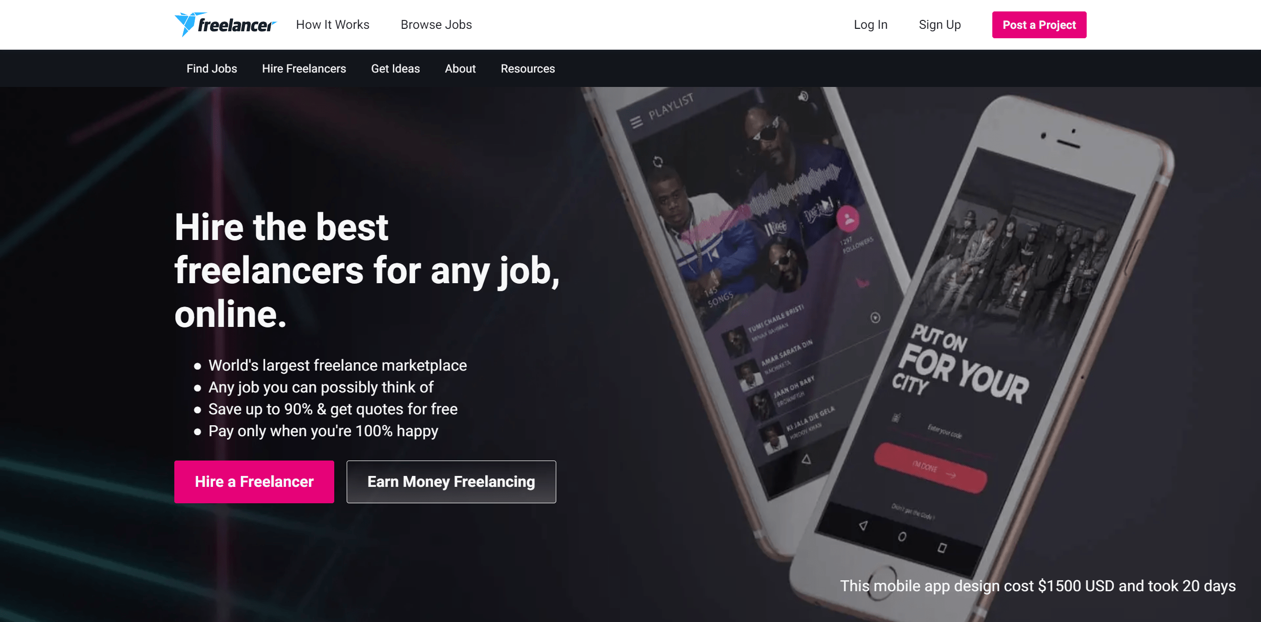 screenshot freelancer