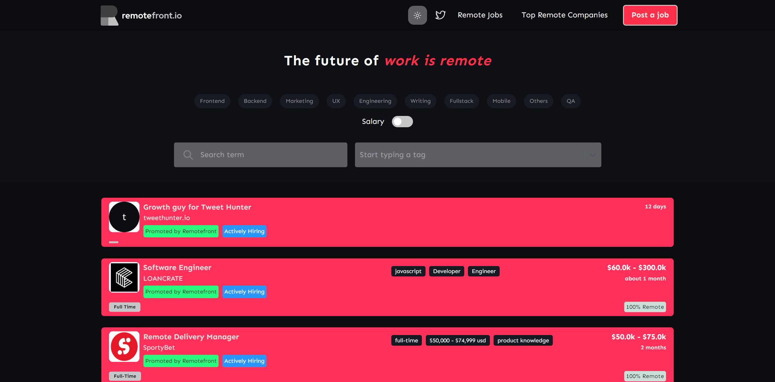 screenshot remotefrontio